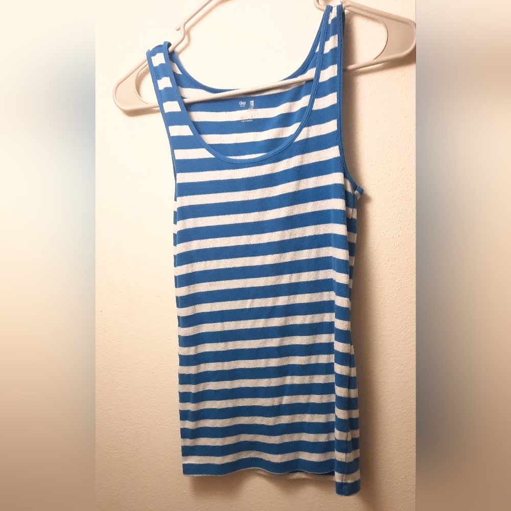 Y2K blue and white striped tank top size S or M